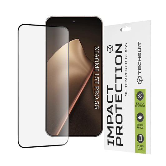 Προστατευτική Μεμβράνη Οθόνης Techsuit για Xiaomi 15T Pro, Ενισχυμένο Γυαλί, Full Glue, 111D, Μαύρη
