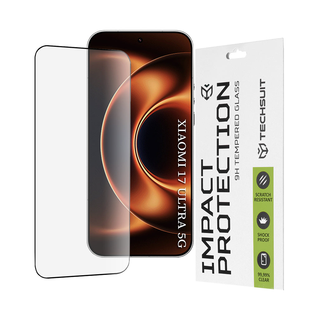 Προστατευτική Μεμβράνη Οθόνης Techsuit για Xiaomi 17 Ultra, Ενισχυμένο Γυαλί, Full Glue, 111D, Μαύρη