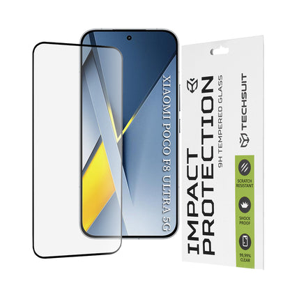 Προστατευτική Μεμβράνη Οθόνης Techsuit για Xiaomi Poco F8 Ultra, Ενισχυμένο Γυαλί, Full Glue, 111D, Μαύρη