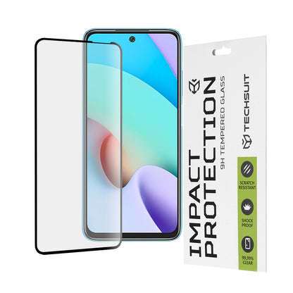 Προστατευτική μεμβράνη οθόνης Techsuit για Xiaomi Redmi 10 2022 / 10 (2021), Ασφαλισμένο γυαλί, Full Glue, 111D, Μαύρο