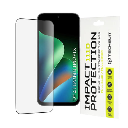 Προστατευτική μεμβράνη οθόνης Techsuit για Xiaomi Redmi 17 5G / 17 4G, Ασφαλισμένο γυαλί, Full Glue, 111D, Μαύρο
