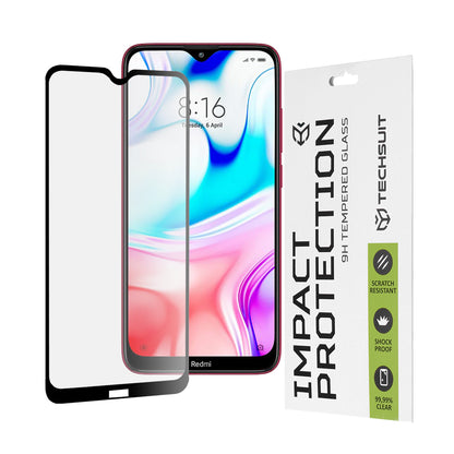 Προστατευτική μεμβράνη οθόνης Techsuit για Xiaomi Redmi 8A / 8, Ασφαλισμένο γυαλί, Full Glue, 111D, Μαύρο