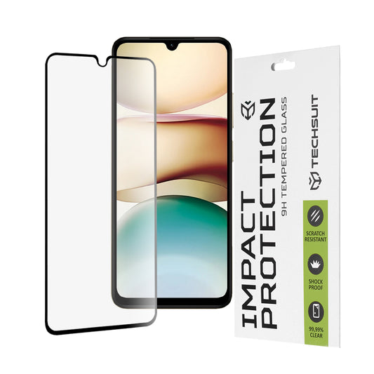 Προστατευτική μεμβράνη οθόνης Techsuit για Xiaomi Redmi A5 4G (Standard), Ασφαλισμένο γυαλί, Full Glue, 111D, Μαύρο