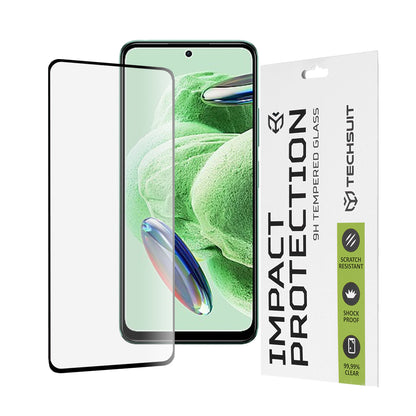Προστατευτική μεμβράνη οθόνης Techsuit για Xiaomi Redmi Note 12 4G / Poco X5 / Note 12 5G, Ασφαλισμένο γυαλί, Full Glue, 111D, Μαύρο