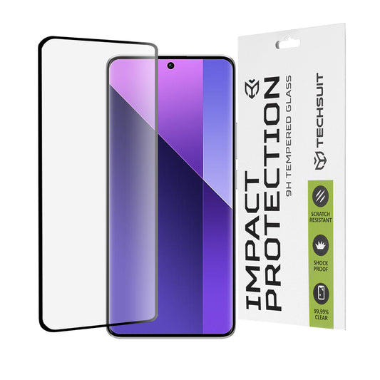 Προστατευτική μεμβράνη οθόνης Techsuit για Xiaomi Redmi Note 14 Pro 4G / Note 14 Pro+ 5G / Note 14 Pro 5G, Ασφαλισμένο γυαλί, Full Glue, 111D, Μαύρο