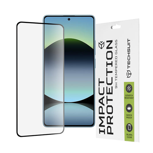 Προστατευτική μεμβράνη οθόνης Techsuit για Xiaomi Redmi Note 14S, Ασφαλισμένο γυαλί, Full Glue, 111D, Μαύρο