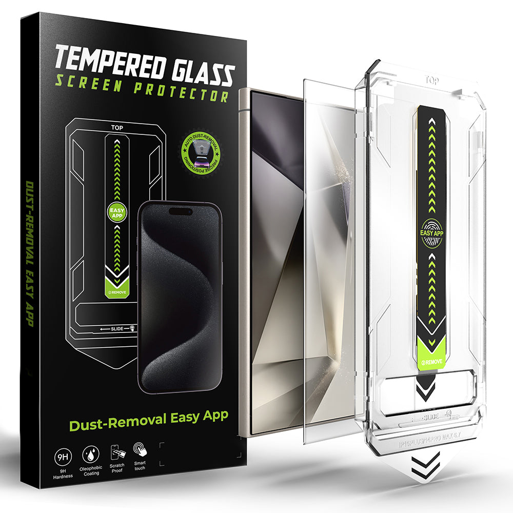 Προστατευτική μεμβράνη οθόνης Techsuit TitanGlass CrystalHD για Samsung Galaxy S24 Ultra S928, Ασφαλισμένο γυαλί, Πλήρης κόλλα