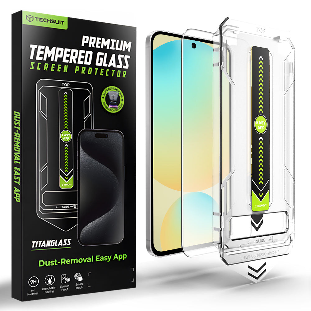 Προστατευτική μεμβράνη οθόνης Techsuit TitanGlass CrystalHD για Samsung Galaxy A56 A566 / S24 FE S721, Ασφαλισμένο γυαλί, Πλήρης κόλλα