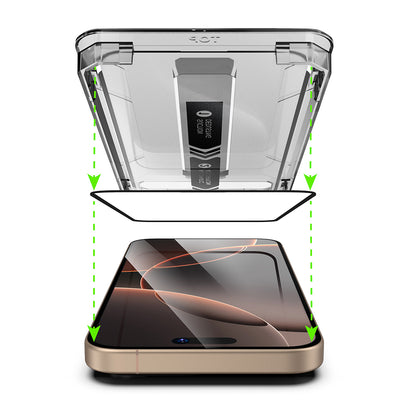 Προστατευτική Μεμβράνη Οθόνης Techsuit TitanGlass για Apple iPhone 17 / 16 Pro, Ενισχυμένο Γυαλί, Πλήρης Κόλληση, Μαύρη