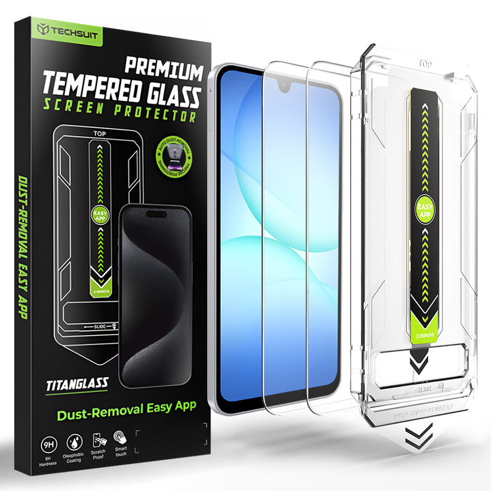Προστατευτική μεμβράνη οθόνης Techsuit TitanGlass CrystalHD για Samsung Galaxy A17 5G / A16 5G A166 / A16 4G A165, Ασφαλισμένο γυαλί, Σετ 2 τεμαχίων