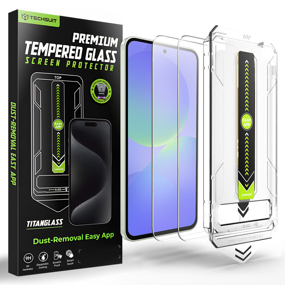 Προστατευτική μεμβράνη οθόνης Techsuit TitanGlass CrystalHD για Samsung Galaxy A37 5G / A36 A366, Ασφαλισμένο γυαλί, Σετ 2 τεμαχίων