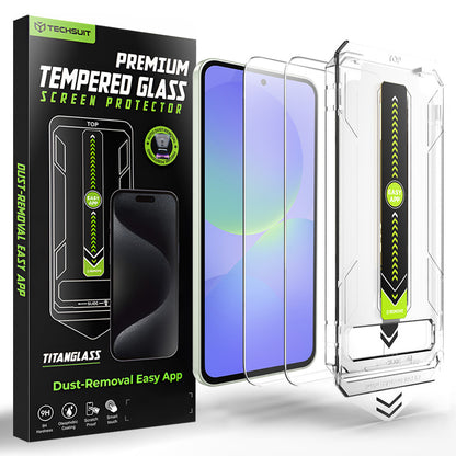 Προστατευτική μεμβράνη οθόνης Techsuit TitanGlass CrystalHD για Samsung Galaxy A37 5G / A36 A366, Ασφαλισμένο γυαλί, Σετ 2 τεμαχίων