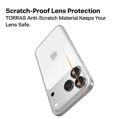 Torras Lensguard Rear Camera Protective Film for Apple iPhone 17 Pro Max / 17 Pro, Tempered Glass, Silver