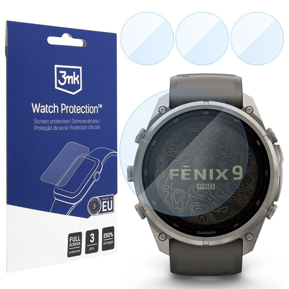Προστατευτική Μεμβράνη 3MK FlexibleGlass για Garmin Fenix 9 Pro Solar 47mm, Σετ 3 τεμαχίων, Ευέλικτο Γυαλί