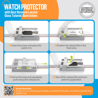 Blueo High Molecule Protective Film for Apple Watch 44mm Series, Tempered Glass, Black