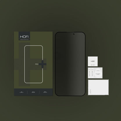 Προστατευτική μεμβράνη οθόνης Privacy HOFI PRO+ για Apple iPhone 14 Pro, Ασφαλισμένο γυαλί, Πλήρης κόλλα