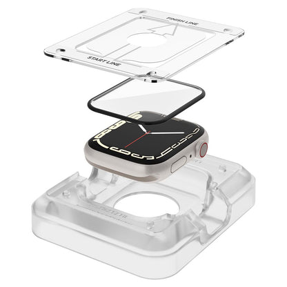 Spigen ProFlex EZ FIT Screen Protector for Apple Watch 9 / 8 / 7 45mm Series, Set of 2 Pieces, Flexible Glass, Black AFL04051
