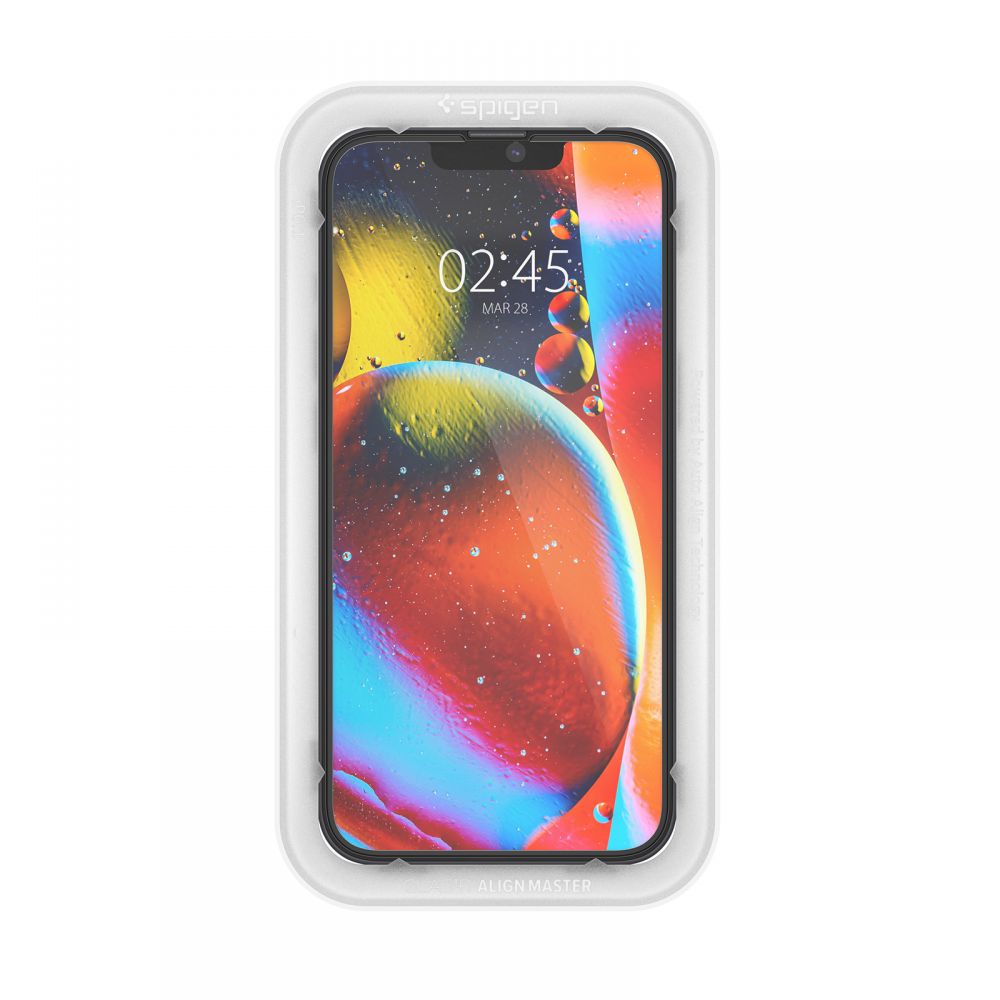 Προστατευτική Μεμβράνη Οθόνης Spigen GlastR Align Master για Apple iPhone 16e / 14, Ενισχυμένο Γυαλί, Πλήρης Κόλληση, Σετ 2 τεμαχίων, Μαύρη AGL03387