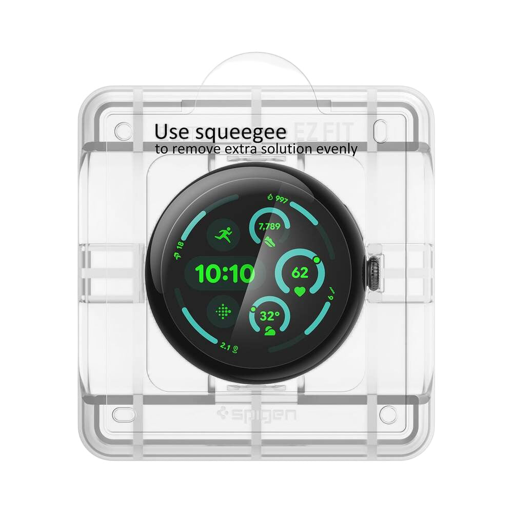 Προστατευτική Μεμβράνη Spigen Elite Shield EZ FIT για Google Pixel Watch 45mm Series, Σετ 2 τεμαχίων, Ενισχυμένο Γυαλί, Διαφανές AFL08525