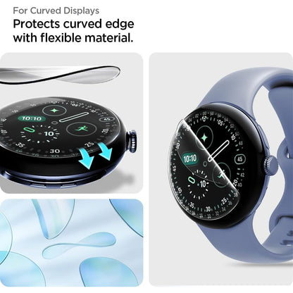 Προστατευτική Μεμβράνη Spigen Elite Shield EZ FIT για Google Pixel Watch 45mm Series, Σετ 2 τεμαχίων, Ενισχυμένο Γυαλί, Διαφανές AFL08525