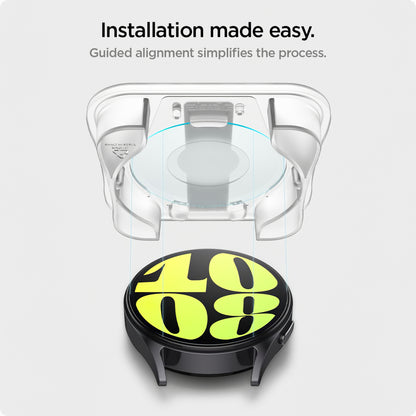 Προστατευτική Μεμβράνη Spigen GlastR EZ FIT για Samsung Galaxy Watch7 / Watch6 / Watch5 / Watch4 44mm Series, Σετ 2 τεμαχίων, Ενισχυμένο Γυαλί AGL08493