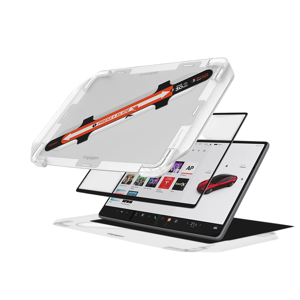 Προστατευτικό τζαμάκι Spigen GlastR EZ FIT Anti-Glare FC για την οθόνη πλοήγησης Tesla Y (2026 / 2025) / 3 (2026 / 2025 / 2024), Σκληρυμένο Γυαλί AGL07152