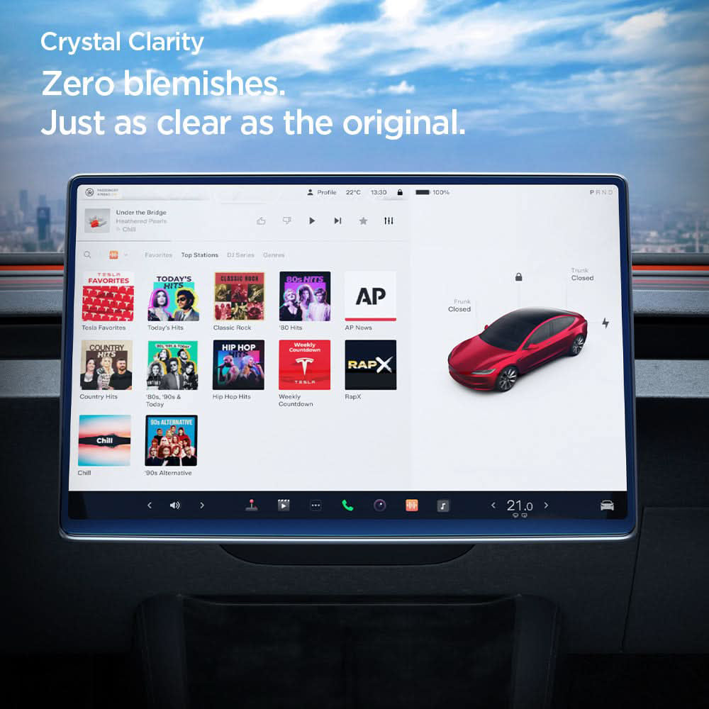 Προστατευτικό τζαμάκι Spigen GlastR EZ FIT Anti-Glare FC για την οθόνη πλοήγησης Tesla Y (2026 / 2025) / 3 (2026 / 2025 / 2024), Σκληρυμένο Γυαλί AGL07152