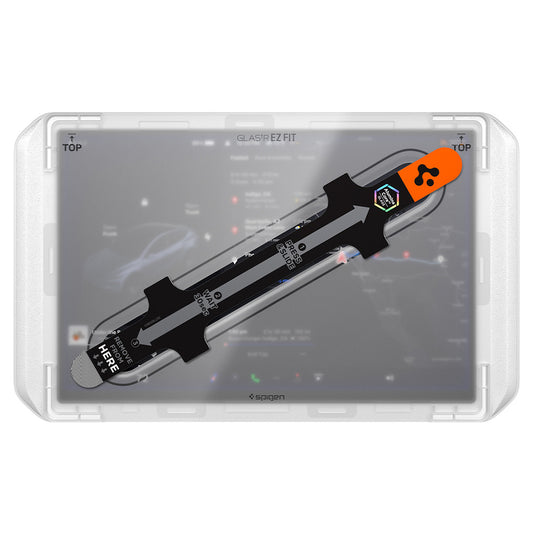 Προστατευτική Μεμβράνη Spigen GlastR EZ FIT Anti-Glare για Πλοήγηση Tesla Y 2026 Premium / Performance, Ασφαλισμένο Γυαλί AGL10819