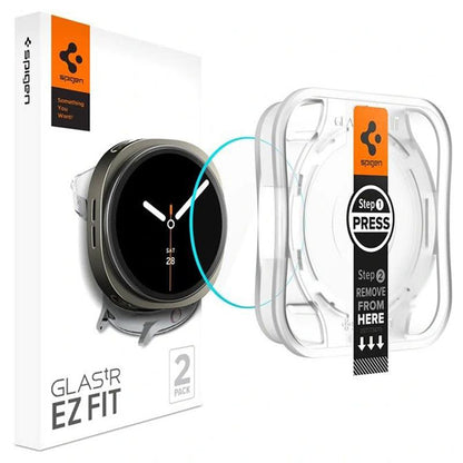 Προστατευτική Μεμβράνη Spigen GlastR EZ FIT για Samsung Galaxy Watch8 44mm, Σετ 2 τεμαχίων, Ενισχυμένο Γυαλί AGL09874