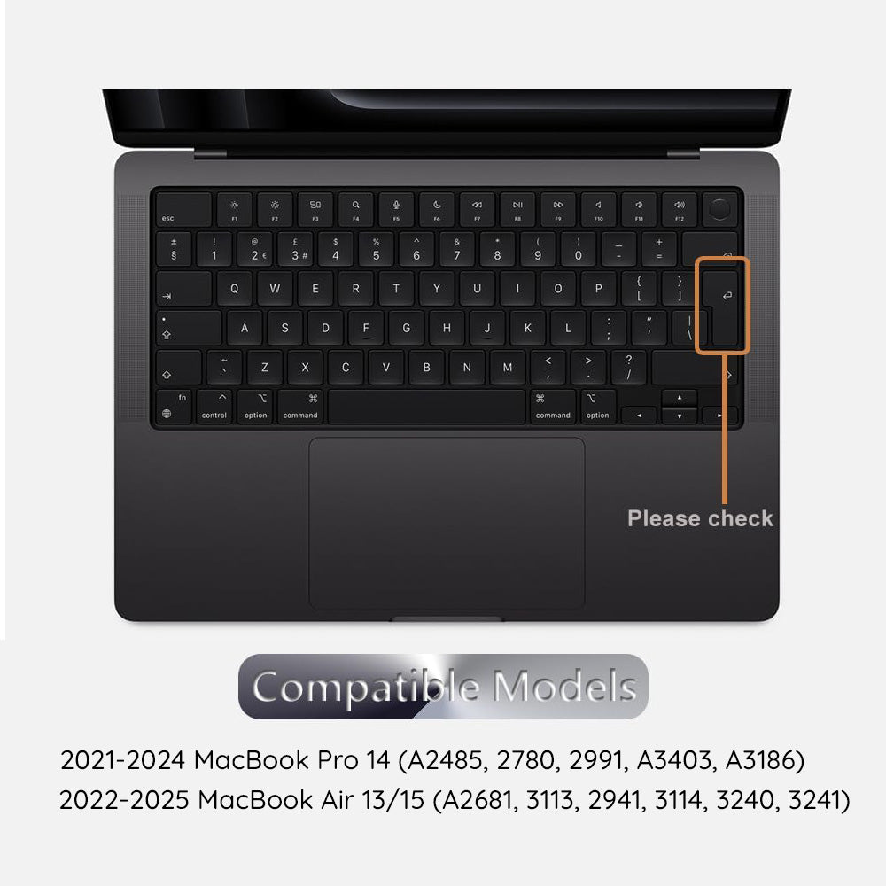 Techsuit PureTypeX Keyboard Protection Case for Apple MacBook Pro 14 (2021 - 2024) / Air 13 (2022 - 2025) / Air 15 (2022 - 2025), Transparent