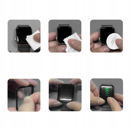Προστατευτική Μεμβράνη Tech-Protect Flex+ για Apple Watch 46mm Series, Σετ 2 τεμαχίων, Εύκαμπτο Γυαλί, Μαύρη