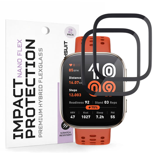 Προστατευτική Μεμβράνη Techsuit Nano Flex για Amazfit Bip 6, Σετ 2 τεμαχίων, Πλαστική, Μαύρη