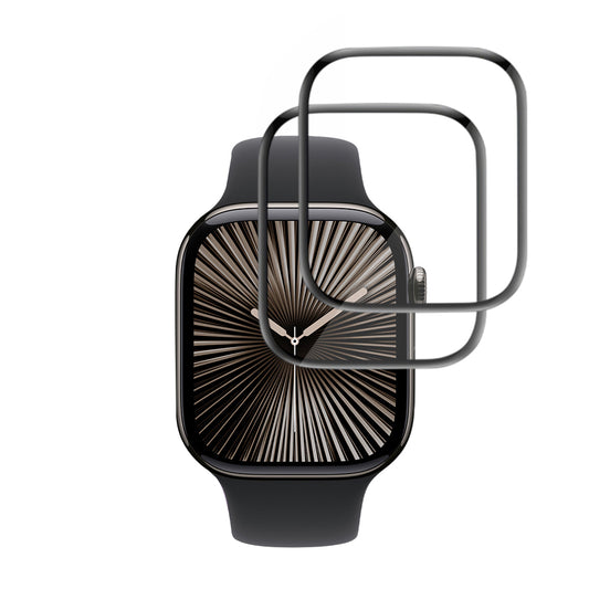 Προστατευτική Μεμβράνη Techsuit Nano Flex για Apple Watch Series 10 / 11 42mm, Σετ 2 τεμαχίων, Πλαστική, Μαύρη