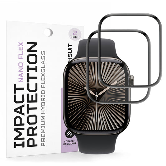 Προστατευτική Μεμβράνη Techsuit Nano Flex για Apple Watch Series 10 / 11 42mm, Σετ 2 τεμαχίων, Πλαστική, Μαύρη