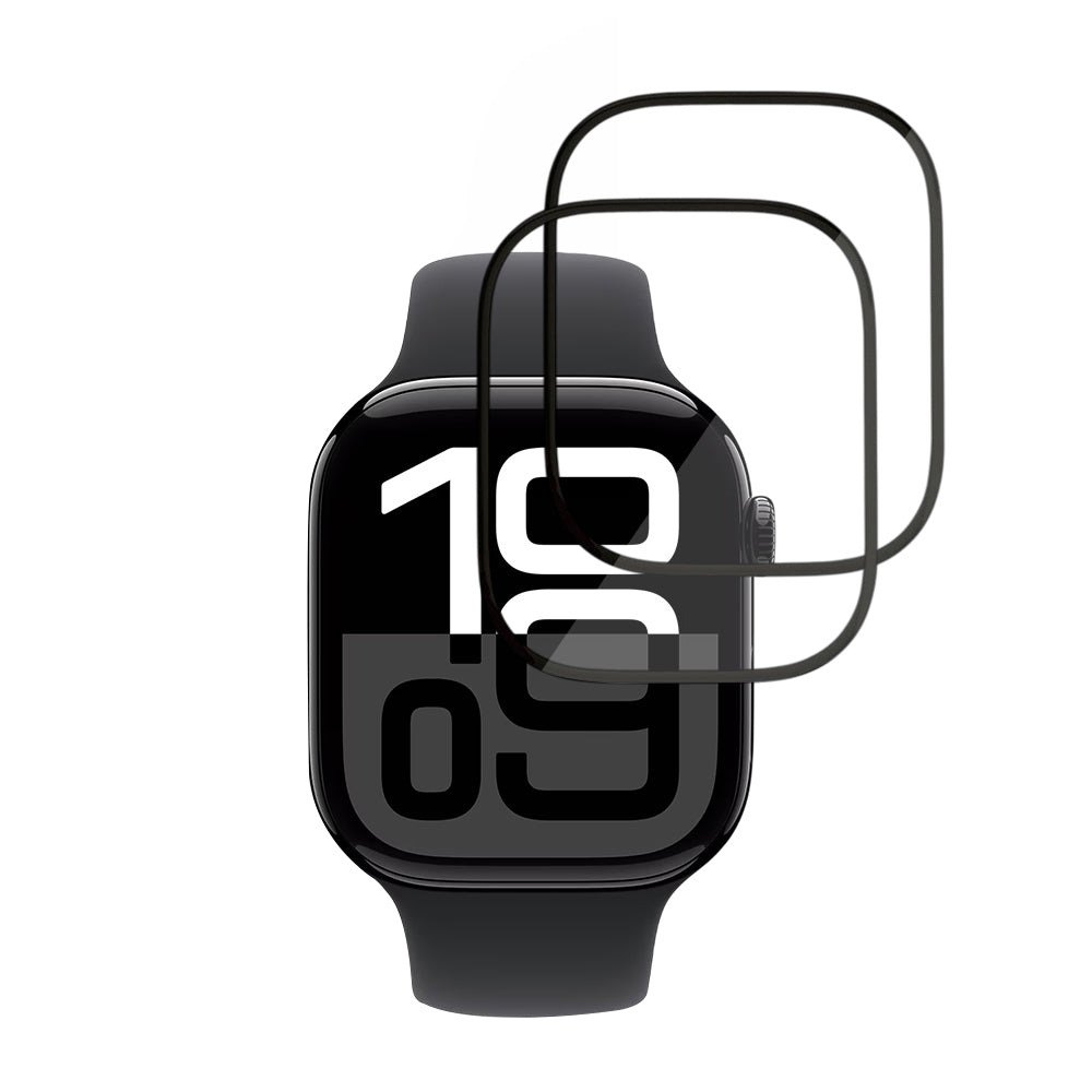Προστατευτική Μεμβράνη Techsuit Nano Flex για Apple Watch Series 10 / 11 46mm, Σετ 2 τεμαχίων, Πλαστική, Μαύρη