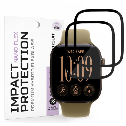 Προστατευτική μεμβράνη Techsuit Nano Flex για Apple Watch Series 12 42mm, πλαστική, σετ 2 τεμαχίων, μαύρη