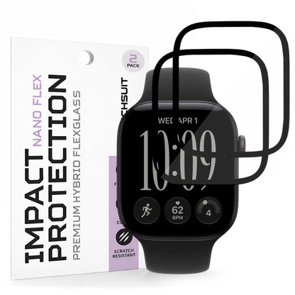Προστατευτική Μεμβράνη Techsuit Nano Flex για Apple Watch Series 12 46mm, Σετ 2 τεμαχίων, Πλαστικό, Μαύρο