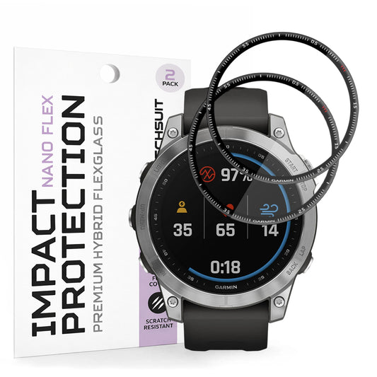 Προστατευτική Μεμβράνη Techsuit Nano Flex για Garmin Fenix 7, Σετ 2 τεμαχίων, Πλαστική, Μαύρη