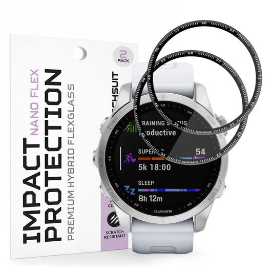 Προστατευτική Μεμβράνη Techsuit Nano Flex για Garmin Fenix 7S, Σετ 2 τεμαχίων, Πλαστική, Μαύρη