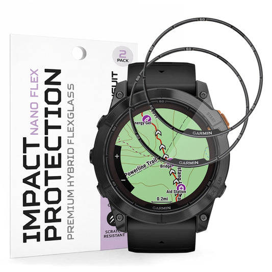 Προστατευτική Μεμβράνη Techsuit Nano Flex για Garmin Fenix 7X Pro Solar, Σετ 2 τεμαχίων, Πλαστική, Μαύρη