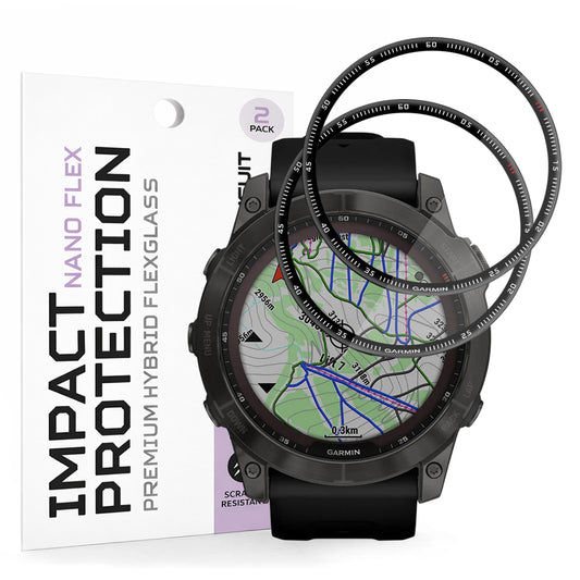 Προστατευτική Μεμβράνη Techsuit Nano Flex για Garmin Fenix 7X, Σετ 2 τεμαχίων, Πλαστική, Μαύρη