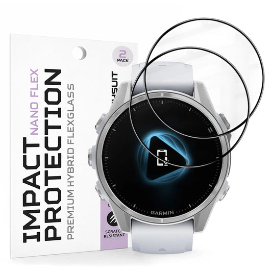 Προστατευτική Μεμβράνη Techsuit Nano Flex για Garmin Fenix 8 43mm, Σετ 2 τεμαχίων, Πλαστική, Μαύρη