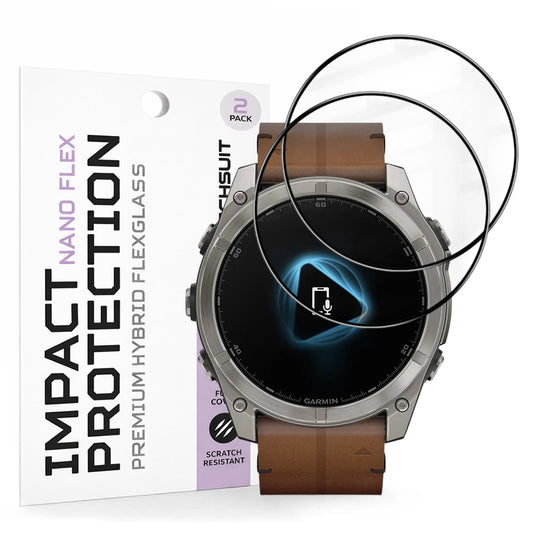 Προστατευτική Μεμβράνη Techsuit Nano Flex για Garmin Fenix 8 Pro 51mm / 8 51mm, Σετ 2 τεμαχίων, Πλαστική, Μαύρη