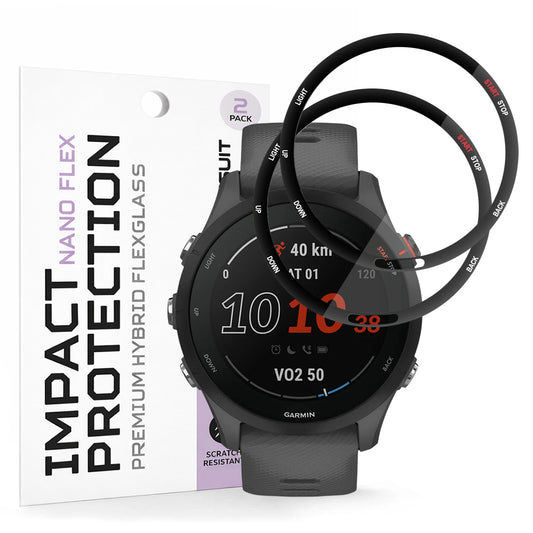 Προστατευτική Μεμβράνη Techsuit Nano Flex για Garmin Forerunner 255 Music / 255, Σετ 2 τεμαχίων, Πλαστική, Μαύρη