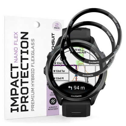 Προστατευτική Μεμβράνη Techsuit Nano Flex για Garmin Forerunner 570 47mm / 970, Σετ 2 τεμαχίων, Πλαστική, Μαύρη