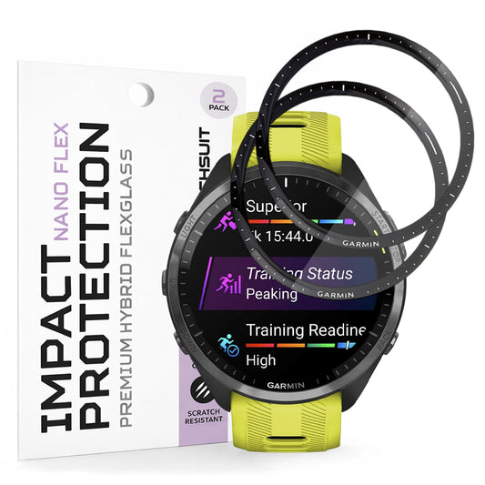 Προστατευτική Μεμβράνη Techsuit Nano Flex για Garmin Forerunner 965, Σετ 2 τεμαχίων, Πλαστική, Μαύρη
