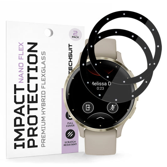 Προστατευτική Μεμβράνη Techsuit Nano Flex για Garmin Venu 3S, Σετ 2 τεμαχίων, Πλαστική, Μαύρη