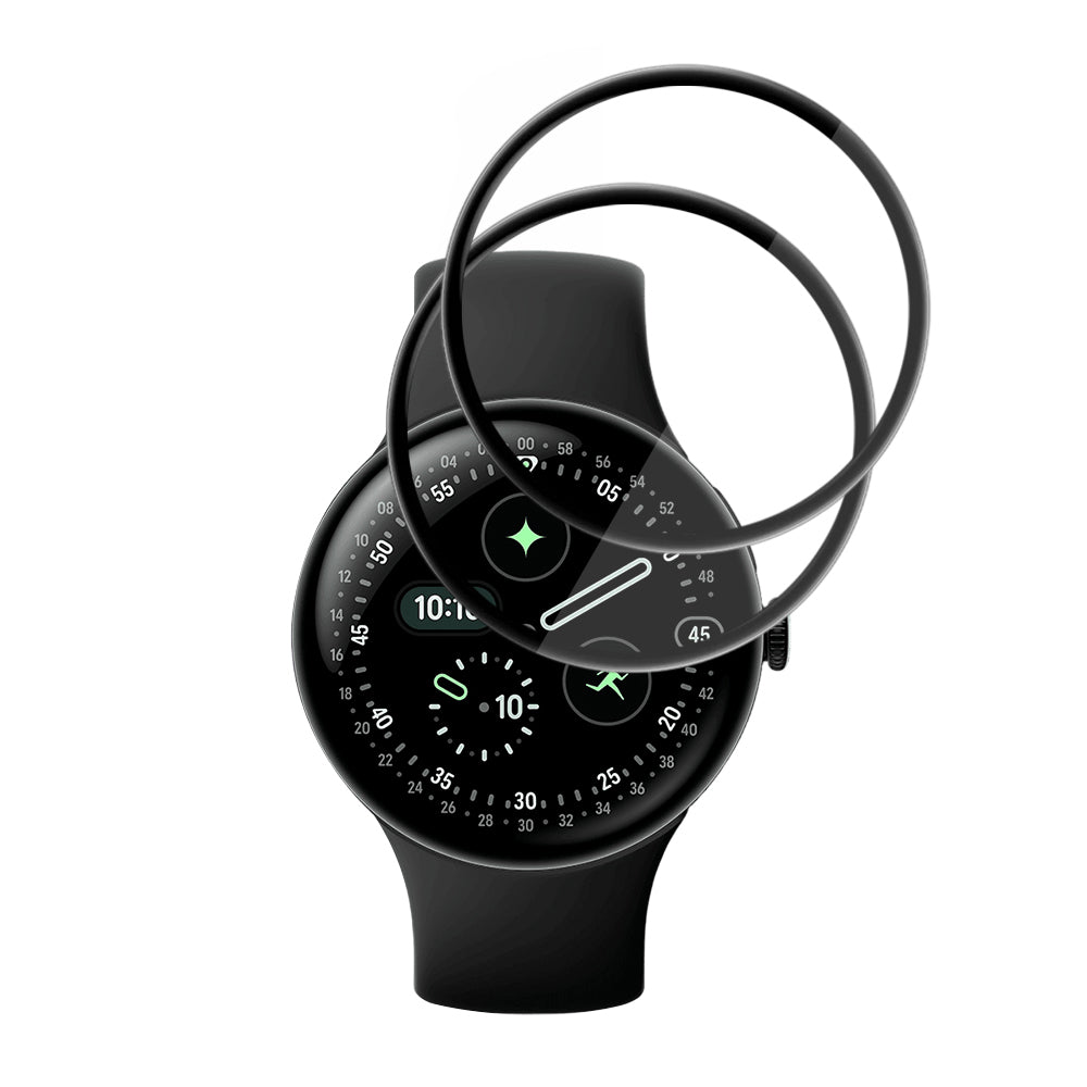 Προστατευτική Μεμβράνη Techsuit Nano Flex για Google Pixel Watch 4 45mm, Σετ 2 τεμαχίων, Πλαστική, Μαύρη