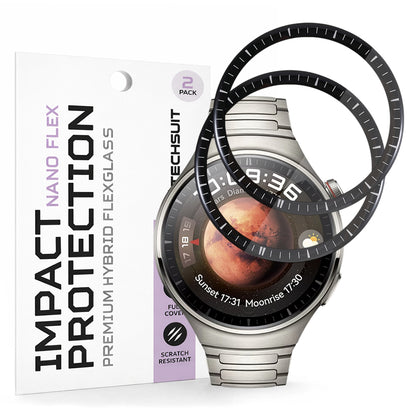 Προστατευτική Μεμβράνη Techsuit Nano Flex για Huawei Watch 4 Pro, Σετ 2 τεμαχίων, Πλαστική, Μαύρη