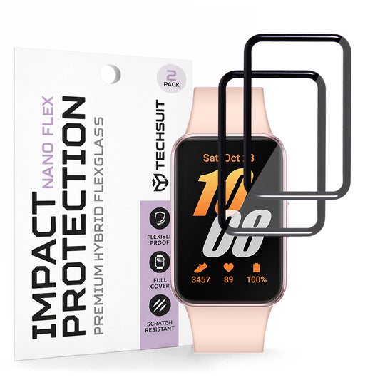 Προστατευτική Μεμβράνη Techsuit Nano Flex για Samsung Galaxy Fit3 R39M, Σετ 2 τεμαχίων, Πλαστικό, Μαύρο